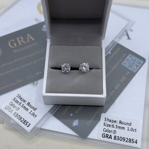 2cttw Moissanite vvs1 color D martini setting stud earrings